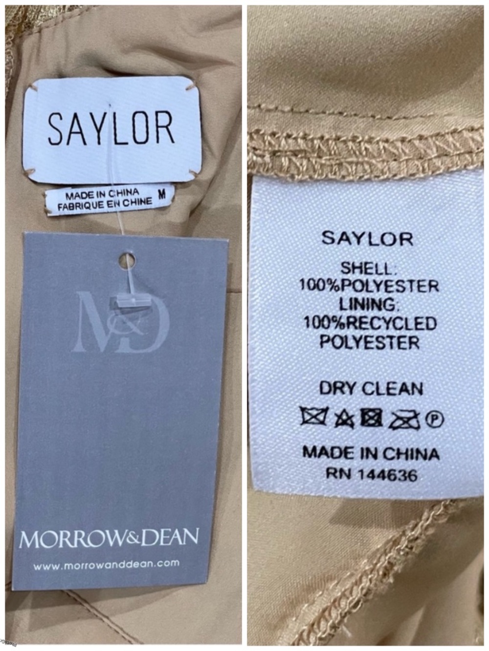 SAYLOR Gold Adria Mini Dress Medium - Picture 9 of 11